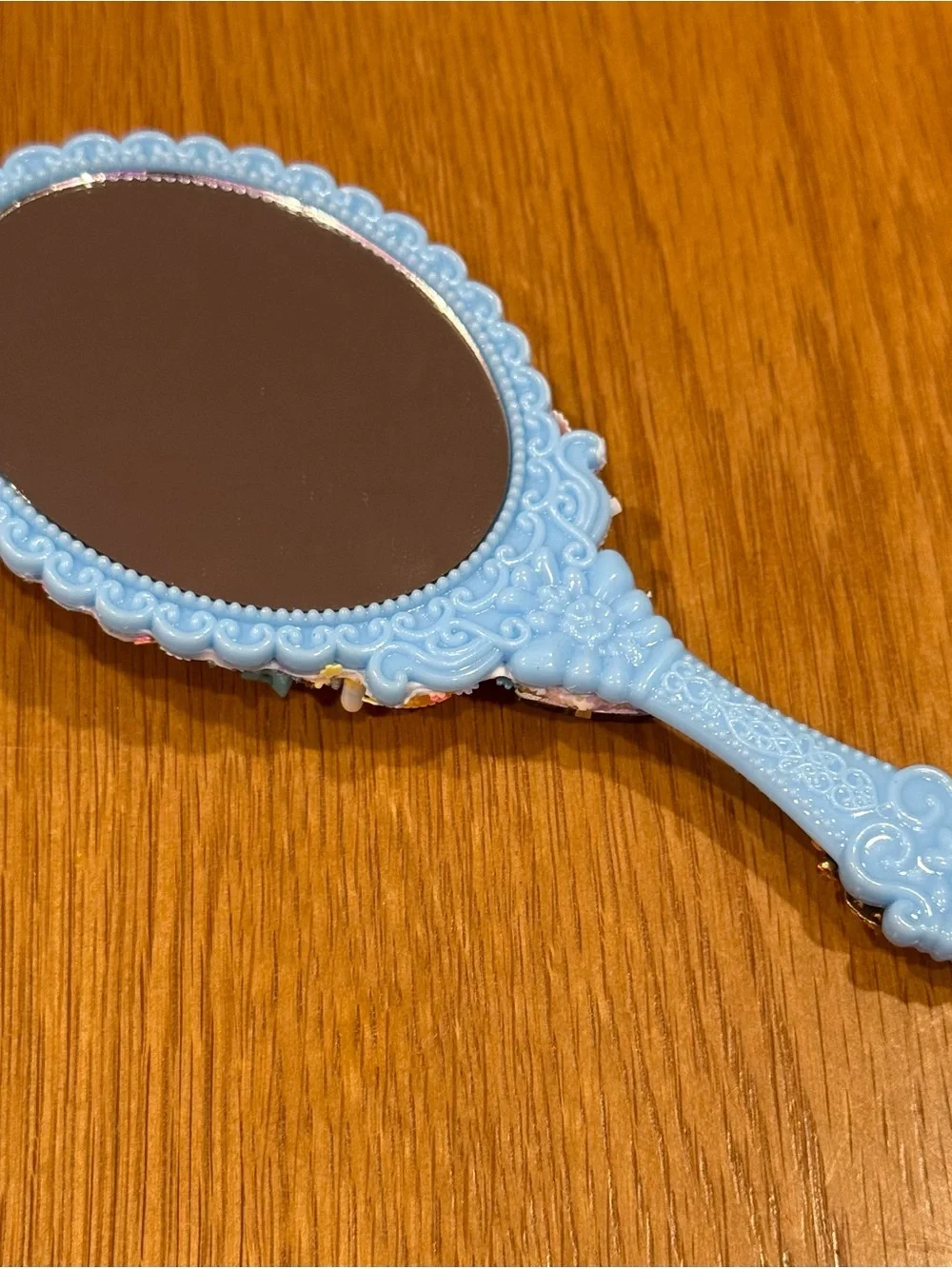 Kawaii Blue Jeweled Hand Mirror with Cinnamoroll Character